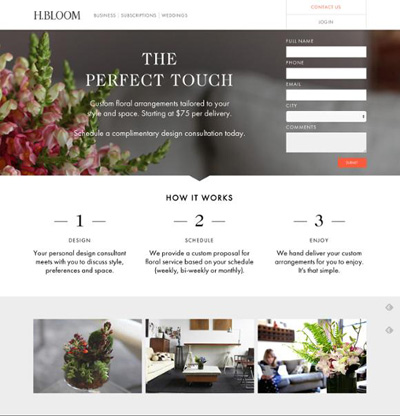 landing page hbloom