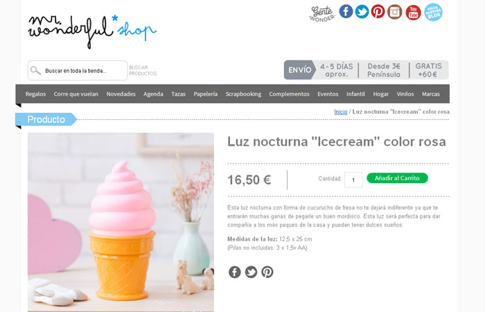 luz nocturna ice cream